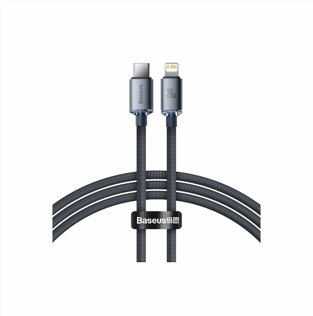 Baseus CAJY000201 Crystal Shine Series 20W Fast Charging Type-C to Lightning Data Cable (480 Mbps, 1.2m/3.9feet)